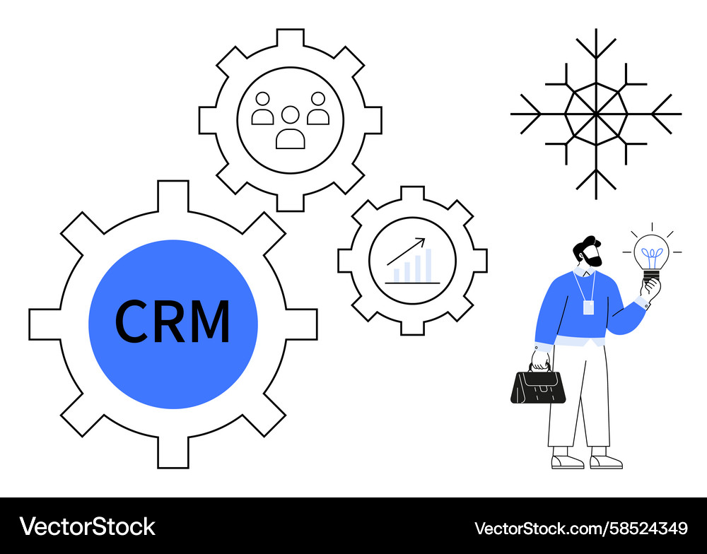 CRM Data Analytics & Growth Vector Image
