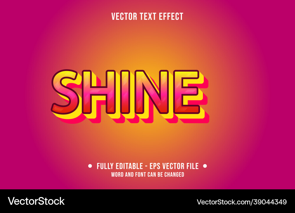 Editable text effect gradient style for digital Vector Image