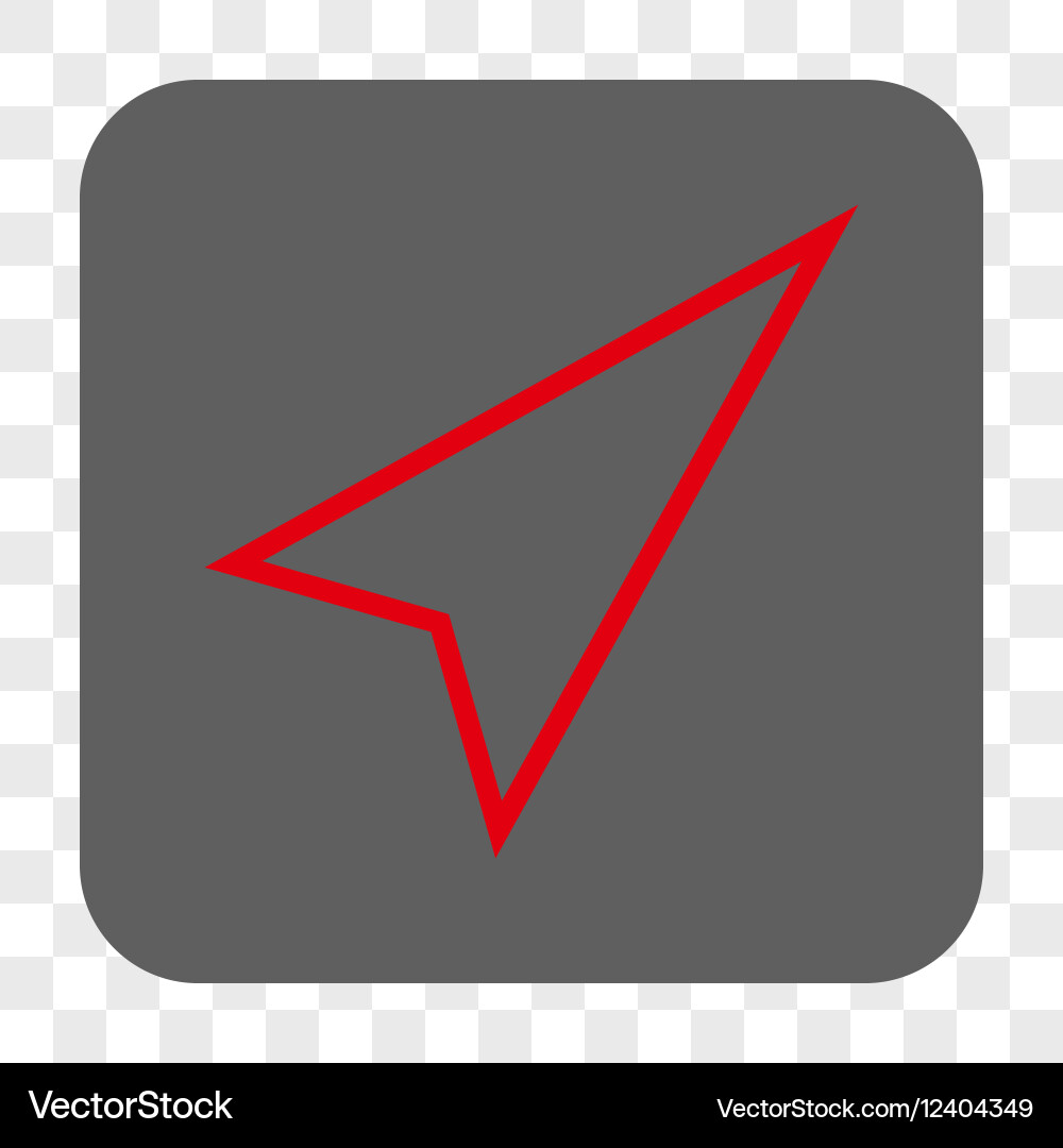 Pointer right up rounded square button vector image