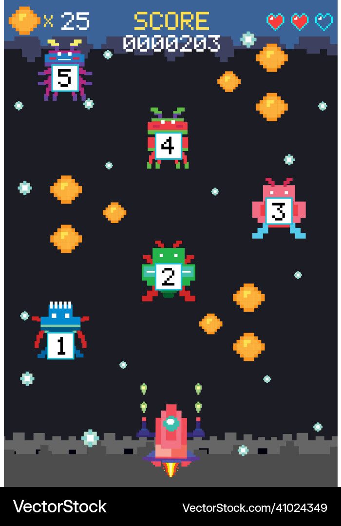 Space game user interface template Space game user interface template vector image