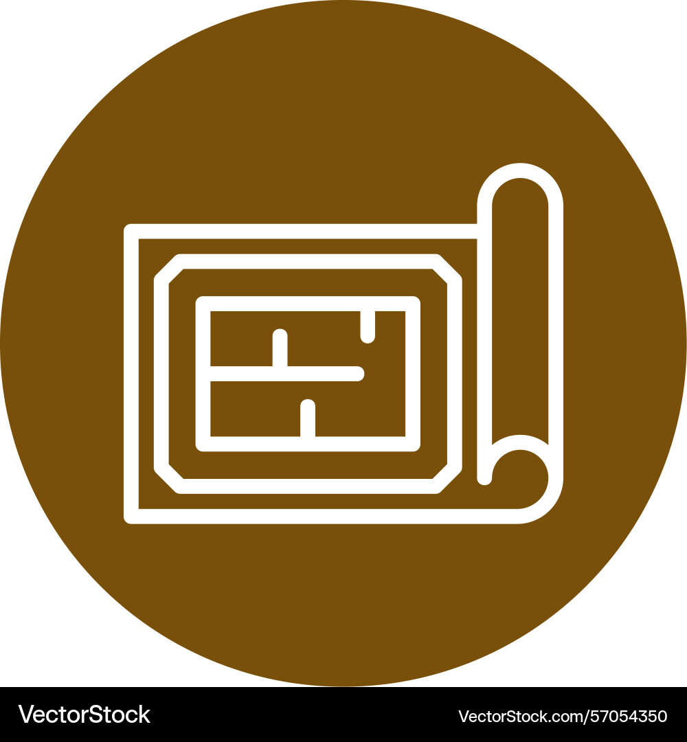 Blueprint line circle style icon design Vector Image