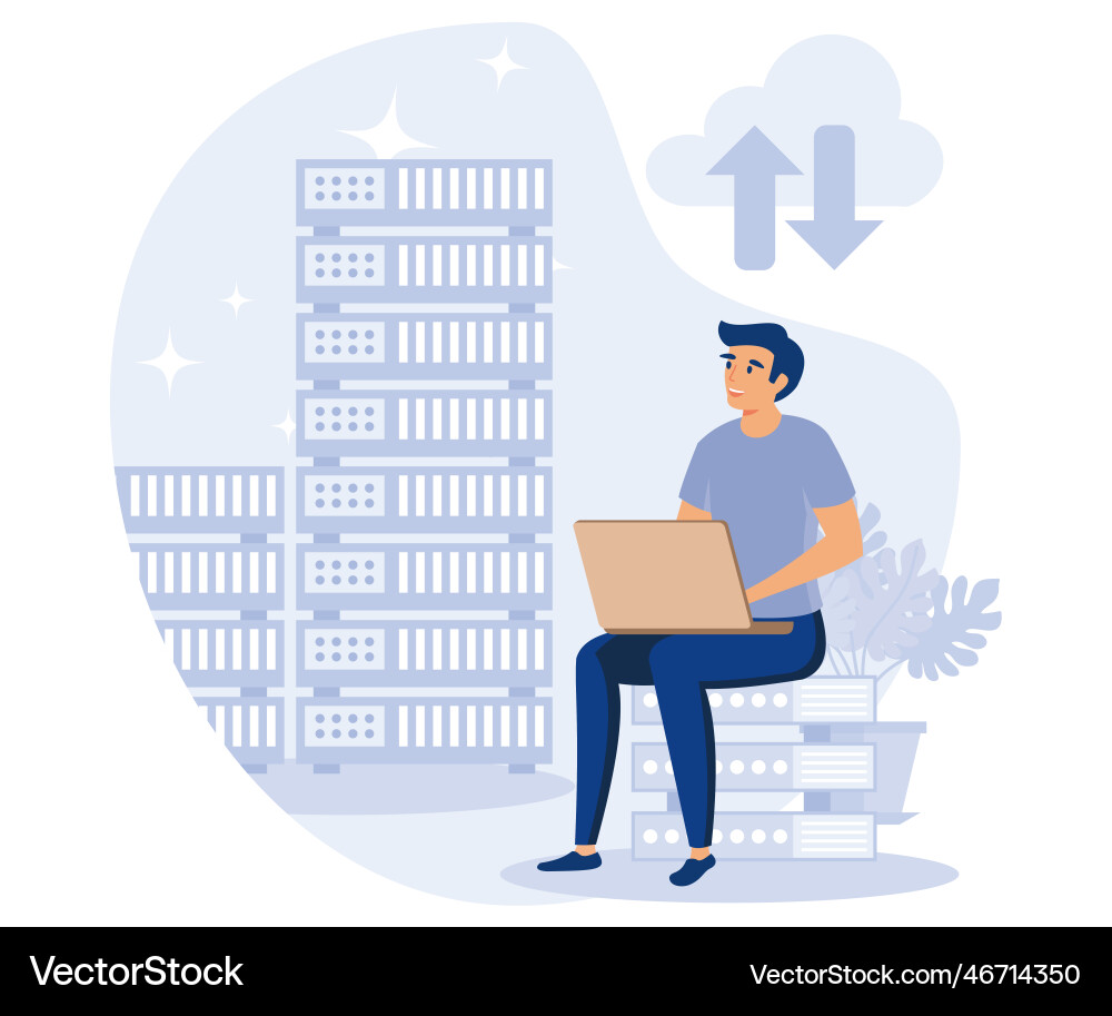Database security concept big data storage disk vector image