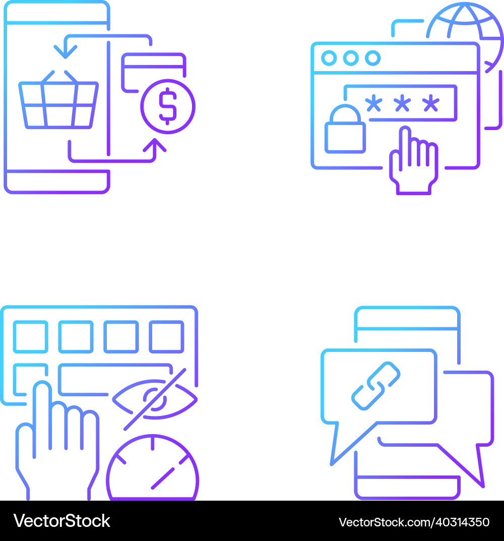 Dealing with digital technology gradient linear Dealing with digital technology gradient linear vector image