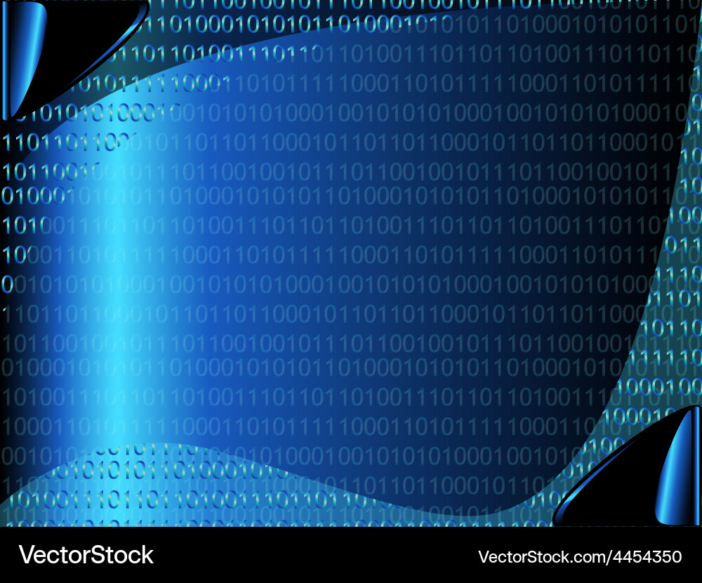 Digital blue binary code background vector image