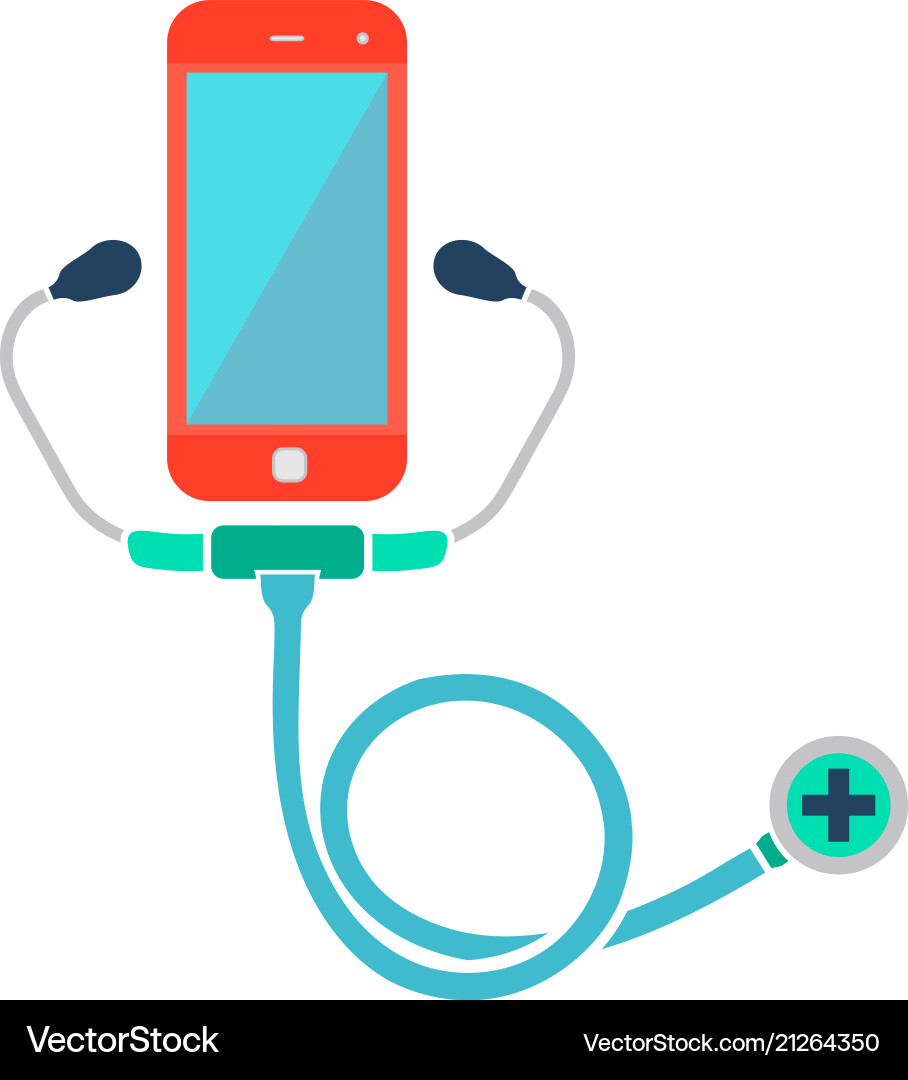 Doctor online smartphone with stethoscope web Doctor online smartphone with stethoscope web vector image