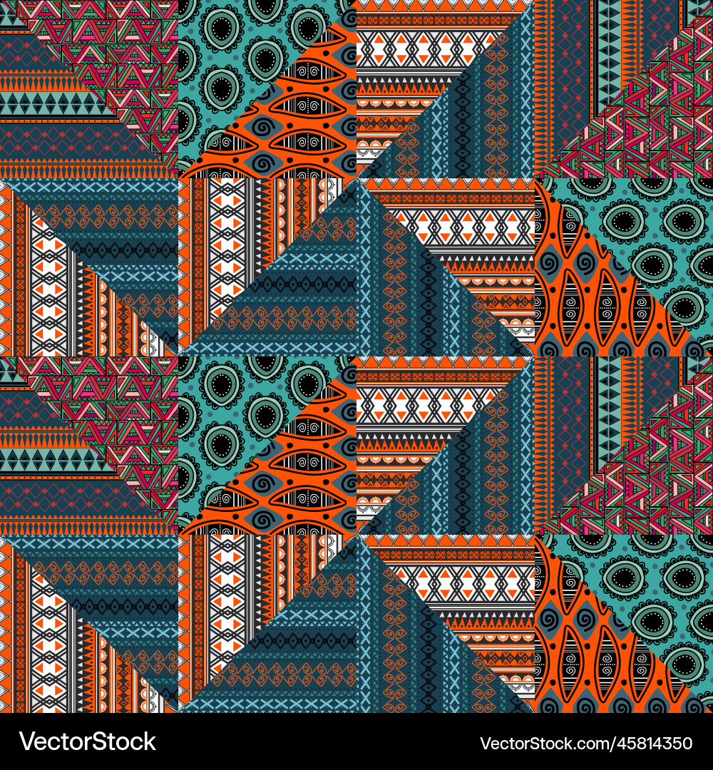 Ethnic seamless pattern with triangle stripes Ethnic seamless pattern with triangle stripes vector image