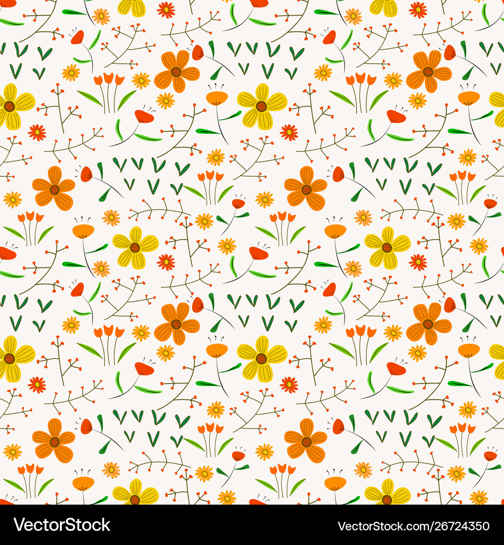 Floral Seamless Pattern Vector Image