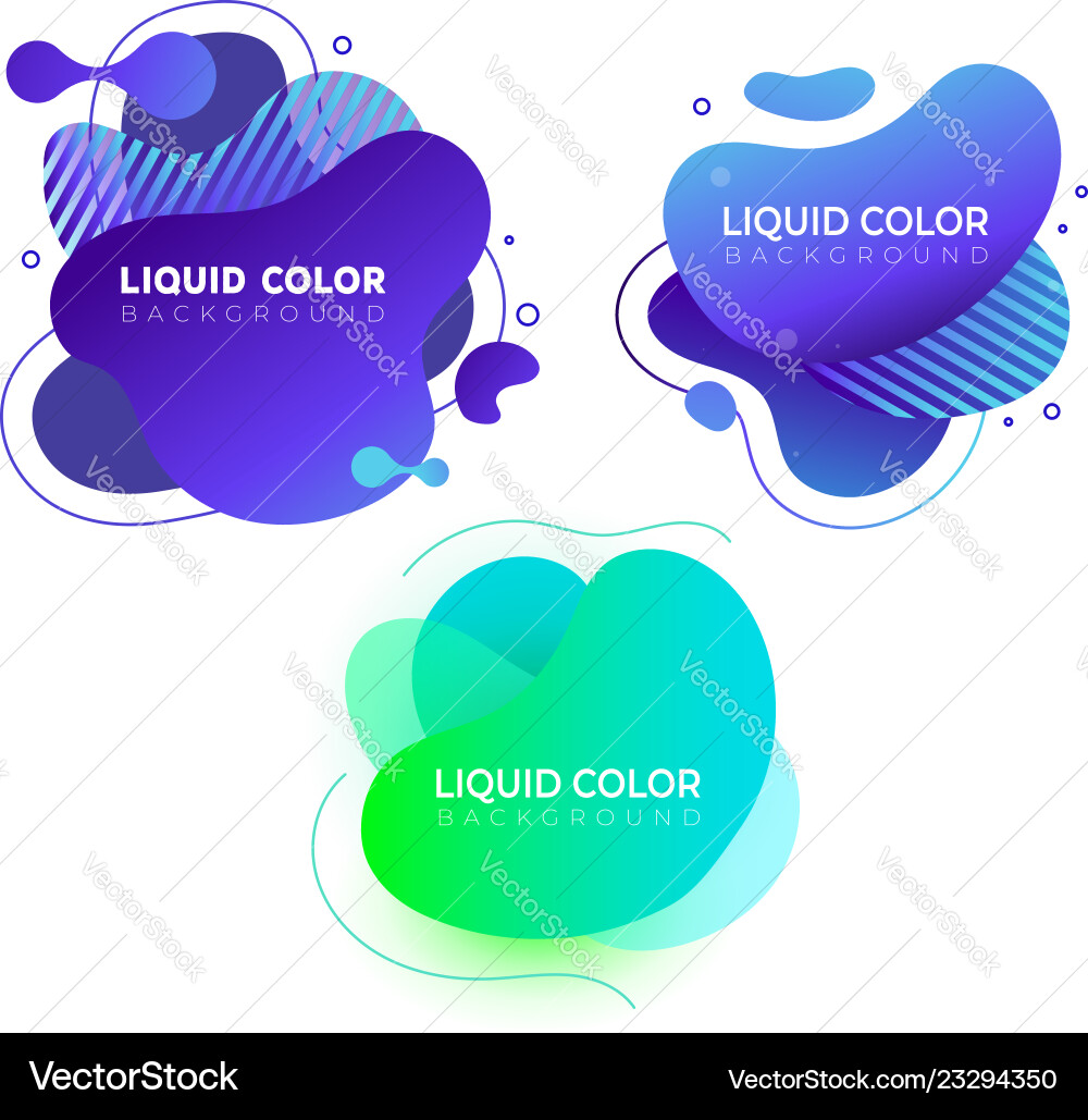 Fluid gradient shapes composition set Fluid gradient shapes composition set vector image