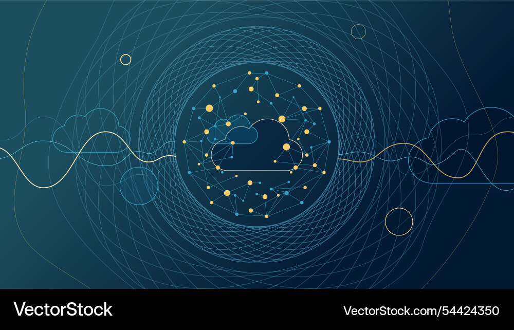 Fractal circles background for global cloud data Fractal circles background for global cloud data vector image