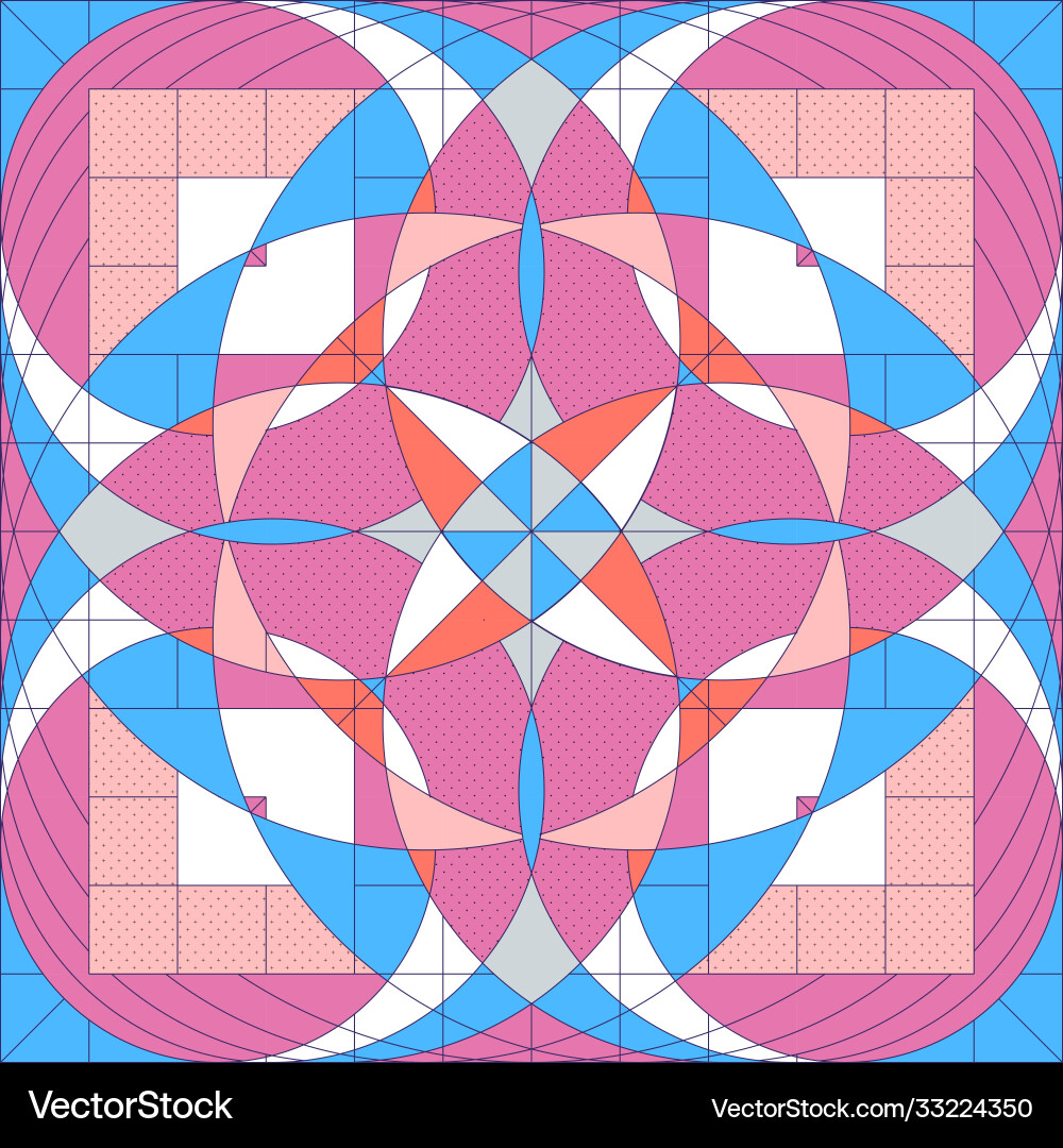 Geometrical circle and square pattern Geometrical circle and square pattern Vector Image