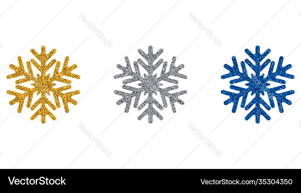 Glitter snowflakes year design Glitter snowflakes year design vector image