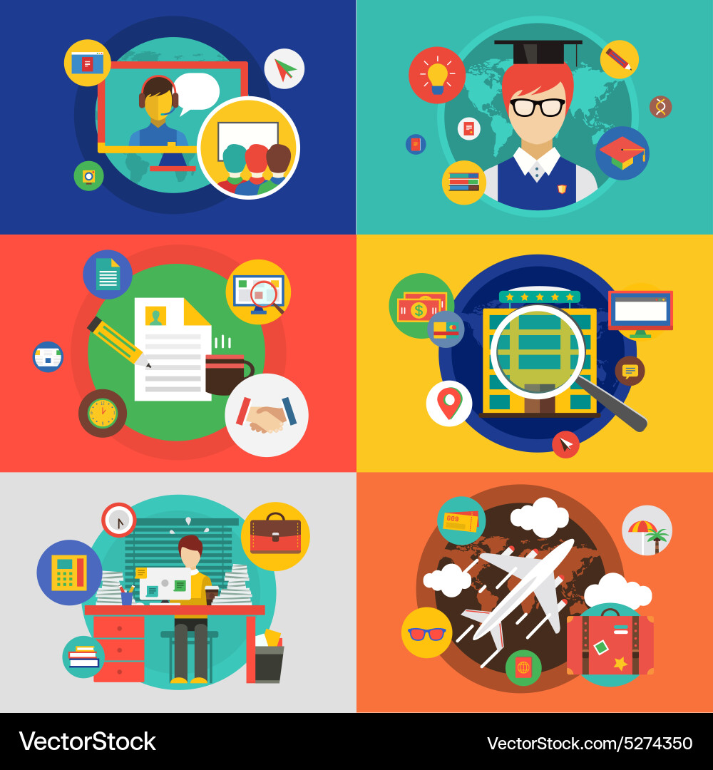 Infographic objects set startup travel Vector Image