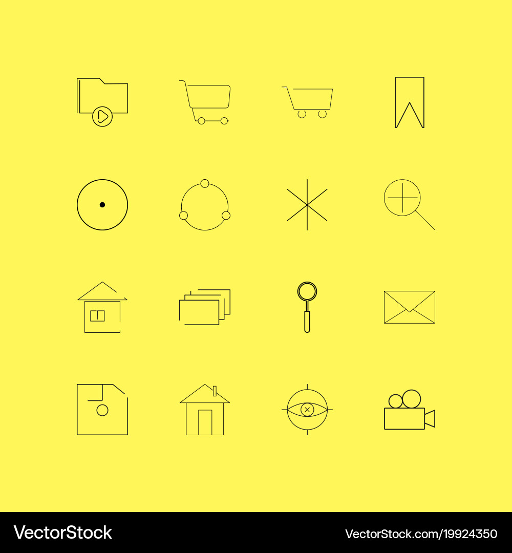 Interface linear icon set simple outline icons vector image