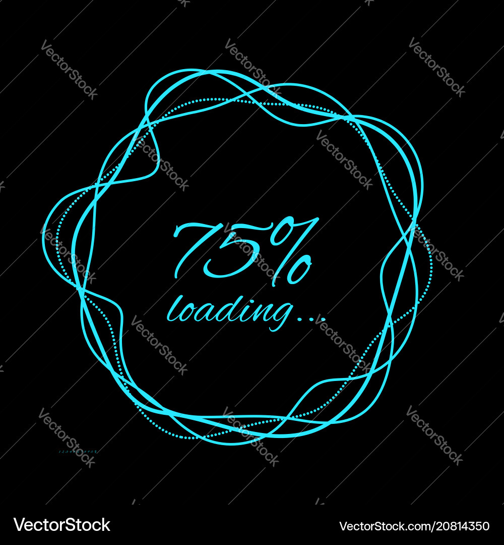 Loading in the form of a hand drawn circle Loading in the form of a hand drawn circle vector image
