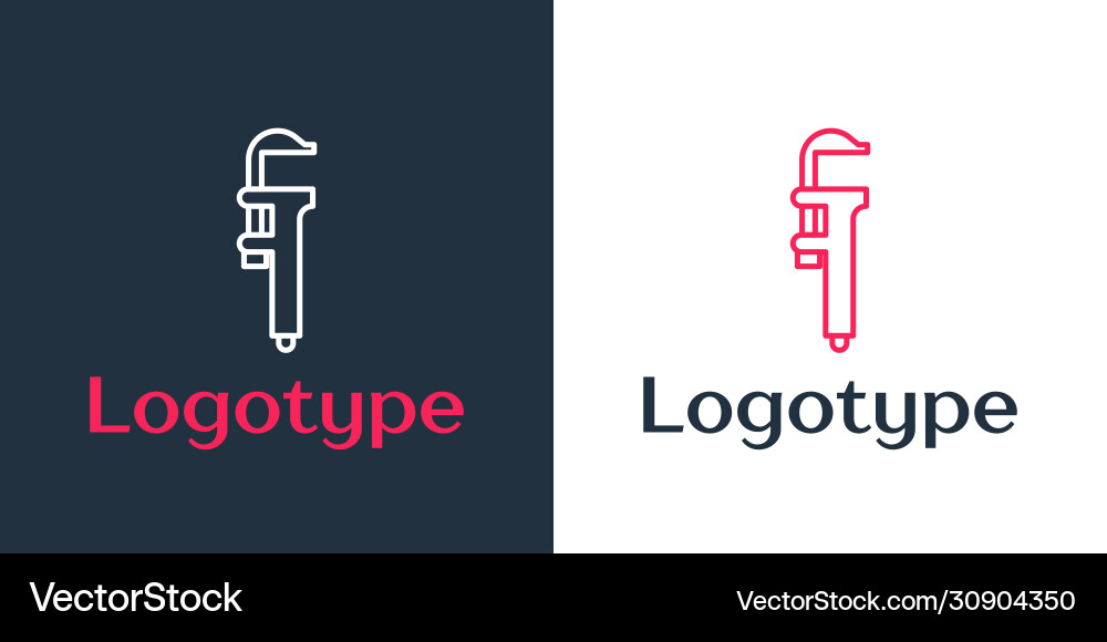 Logotype line calliper or caliper and scale icon Logotype line calliper or caliper and scale icon vector image