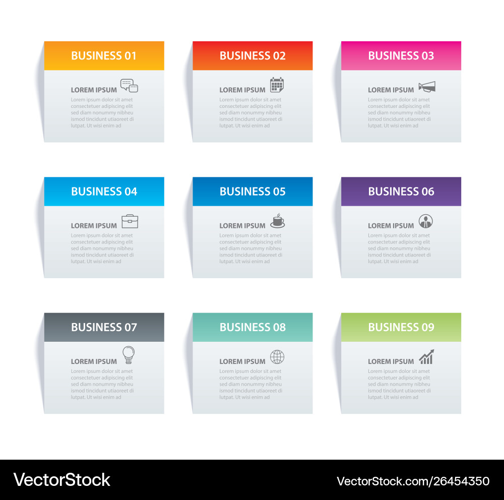 Nine Data Index Rectangles vector image