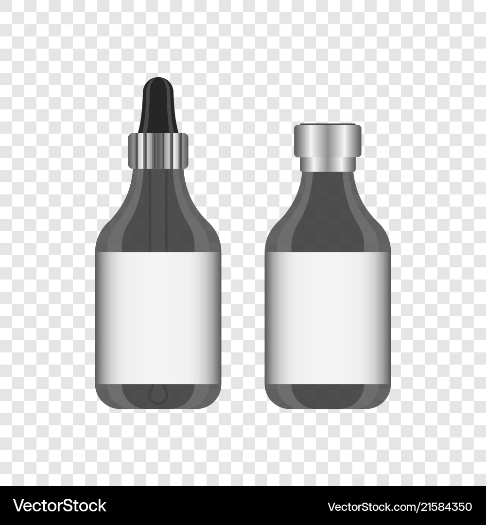 Realistic jar with a pipette metering Realistic jar with a pipette metering vector image