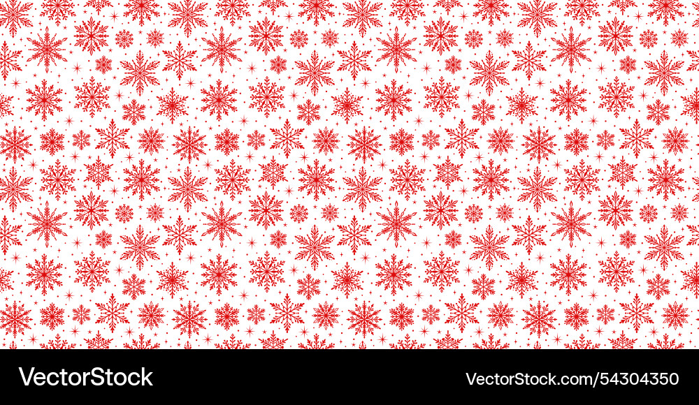 Red snowflake print seamless repeating pattern Red snowflake print seamless repeating pattern vector image