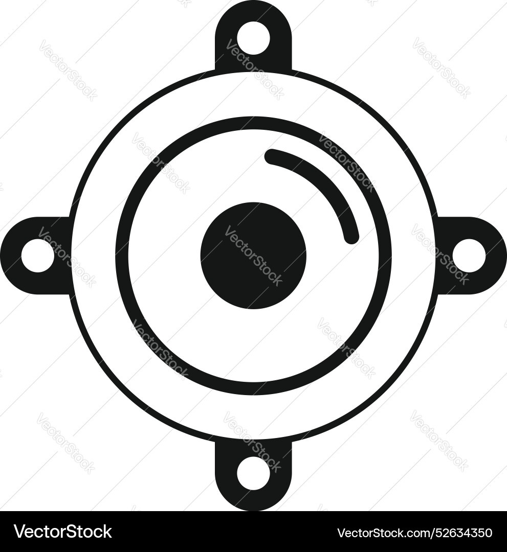 Round dynamic speaker icon audio system component Round dynamic speaker icon audio system component vector image