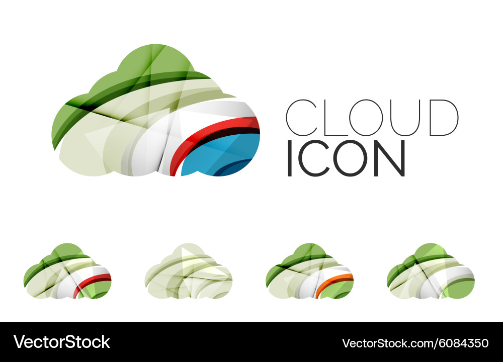Set of abstract cloud computing icons business Vector Image