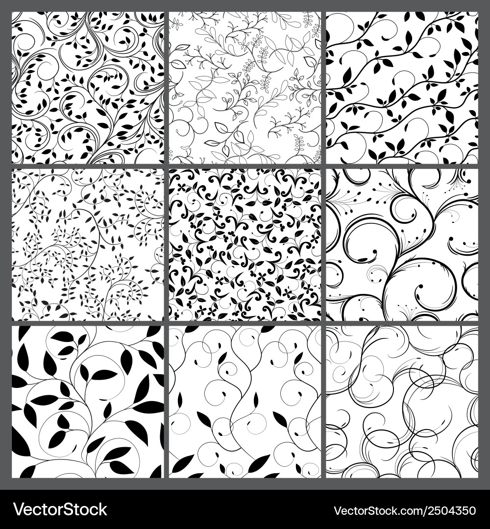 Set of abstract seamless patterns vector image