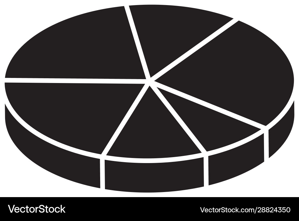 Silhouette circular statistical graph isolated Vector Image