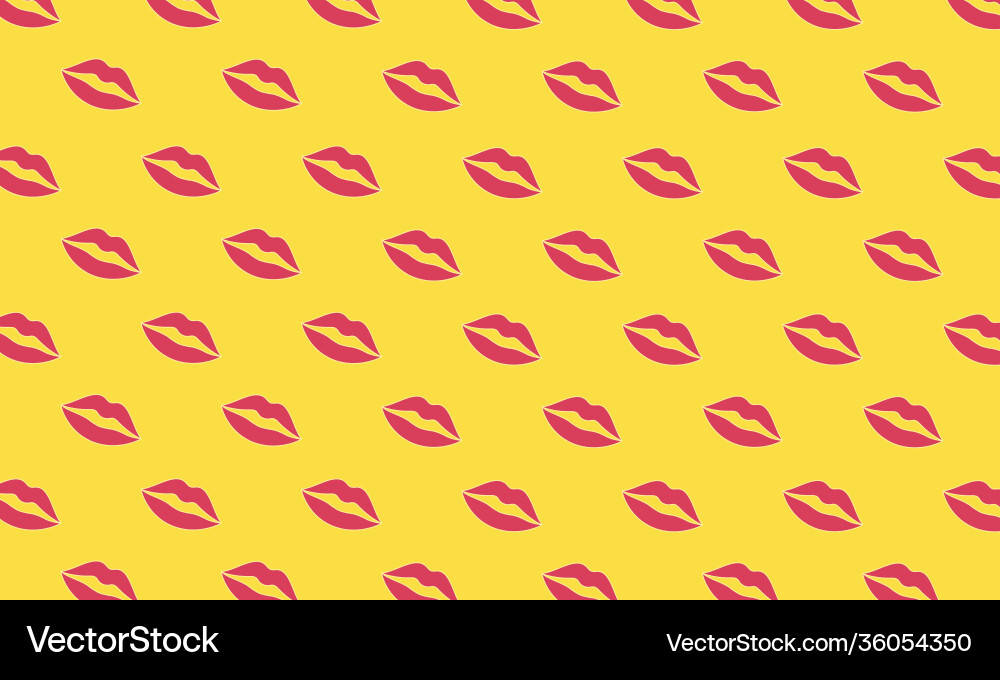 Simple seamless pattern with lips contour Simple seamless pattern with lips contour vector image