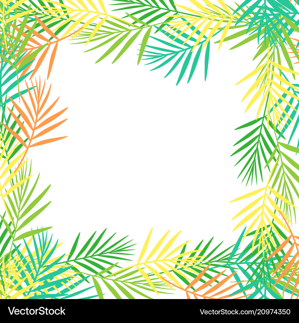 Tropical Leaf Frame Vector Image