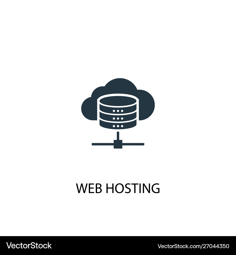 Web-Hosting-Symbol einfaches Element vektorbild