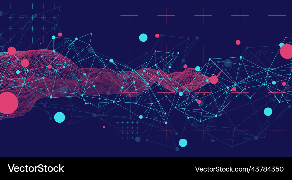 Wireframe background with plexus effect Wireframe background with plexus effect vector image