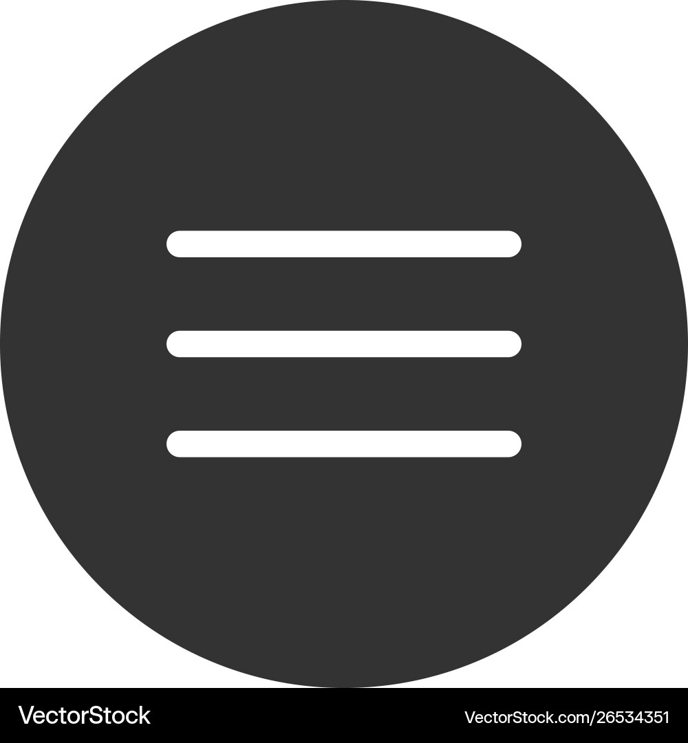 Bars icon in modern style for web site and mobile Bars icon in modern style for web site and mobile Vector Image
