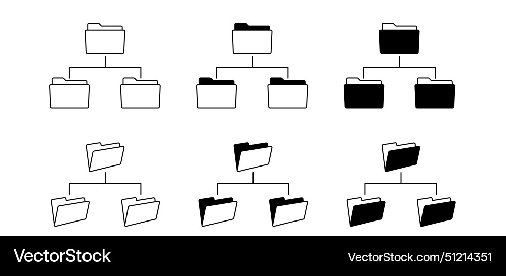 Computer files directory line pattern folders Vector Image