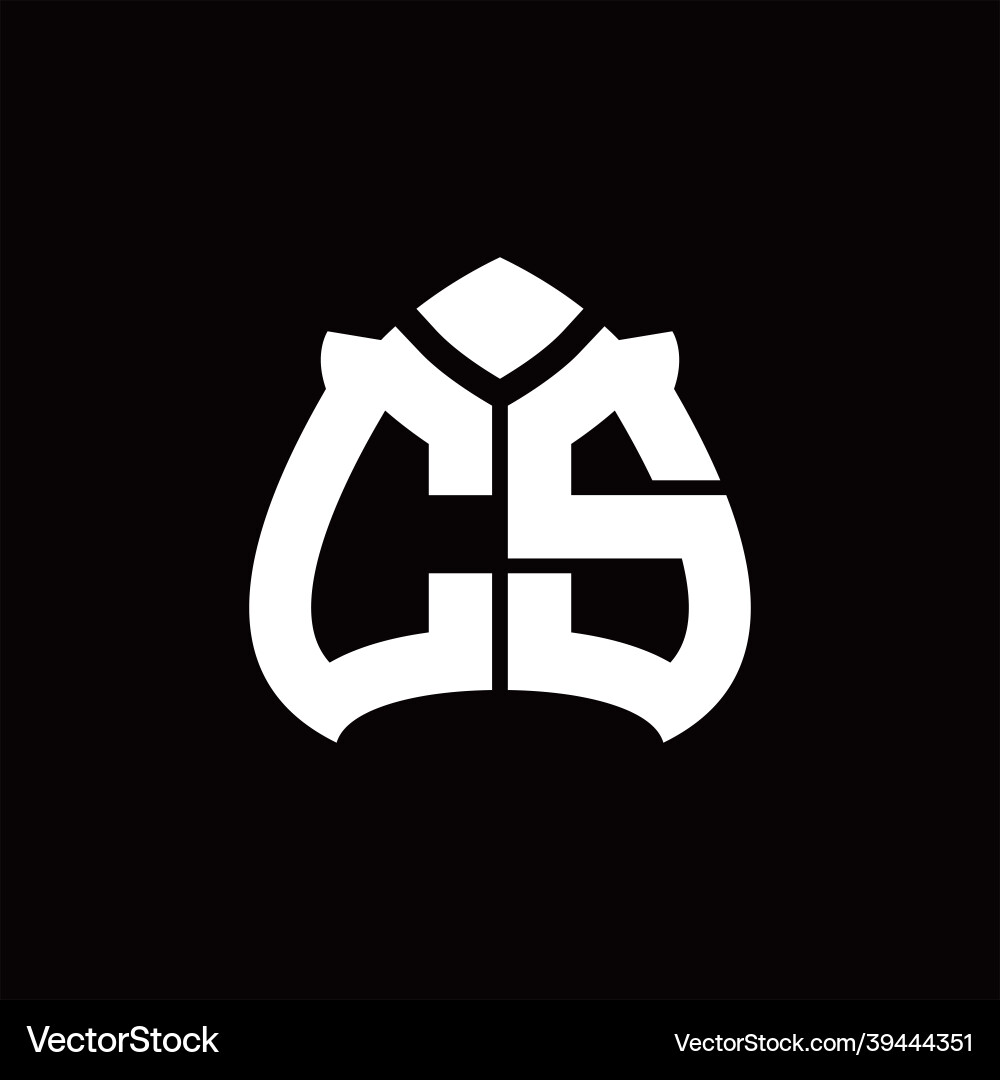 Cs logo monogram with spade shape design template Vector Image