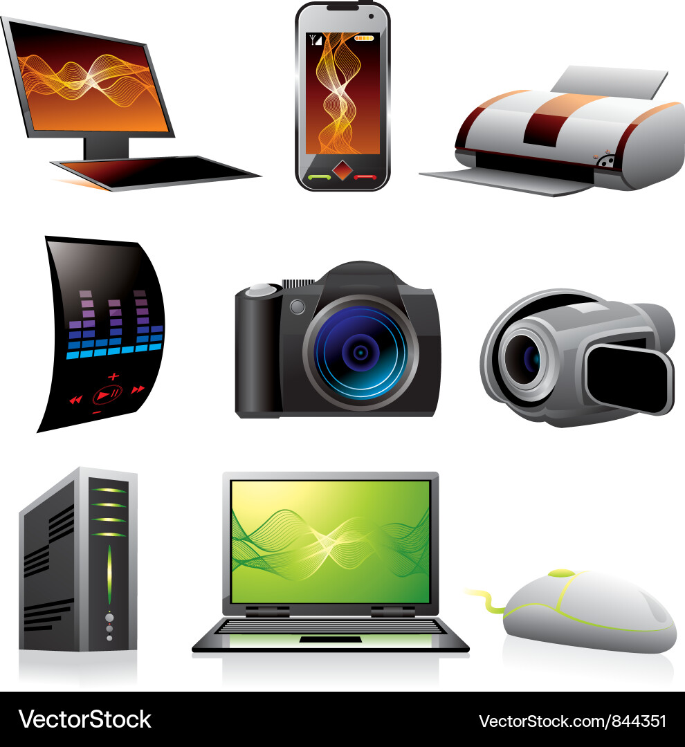 Electronic Device Icons vector image