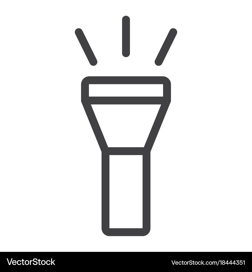 Flashlight line icon web and mobile torch sign vector image