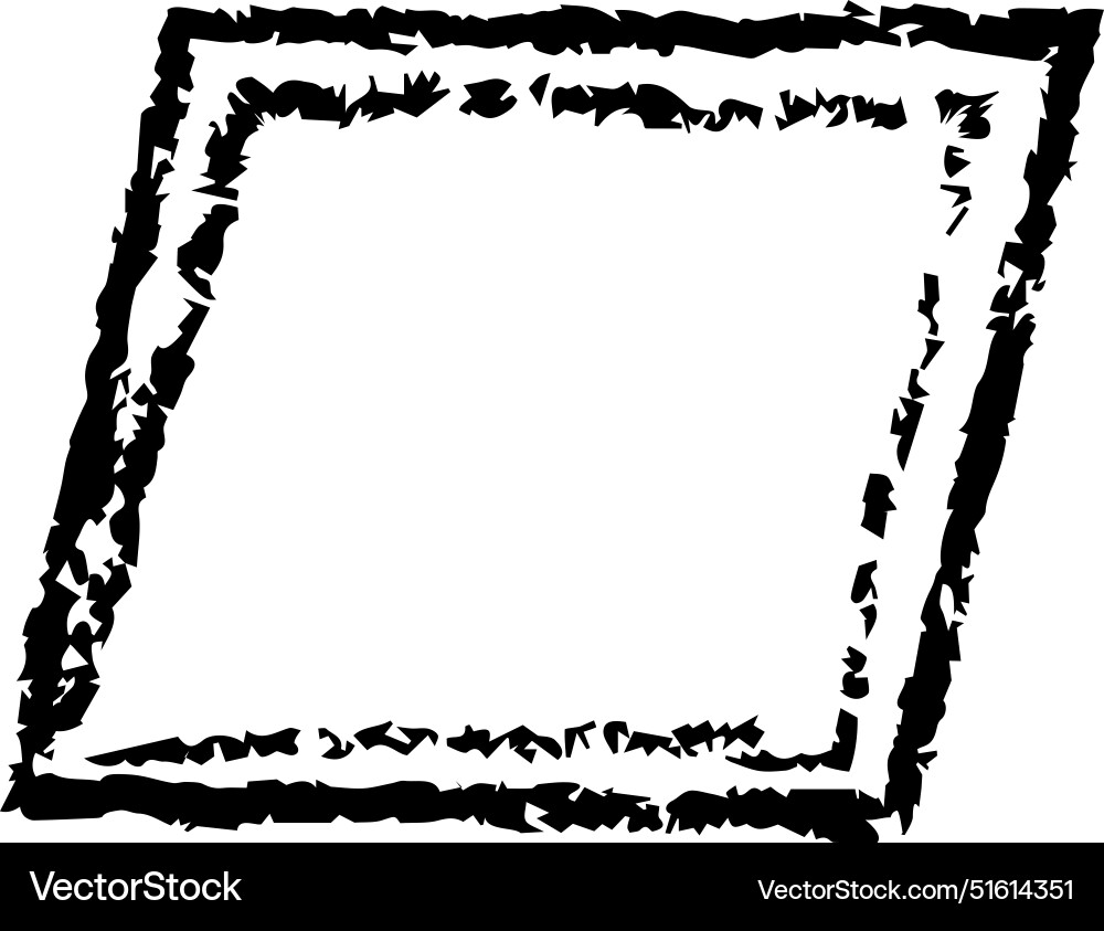 Frame parallelogram texture element outline Frame parallelogram texture element outline vector image
