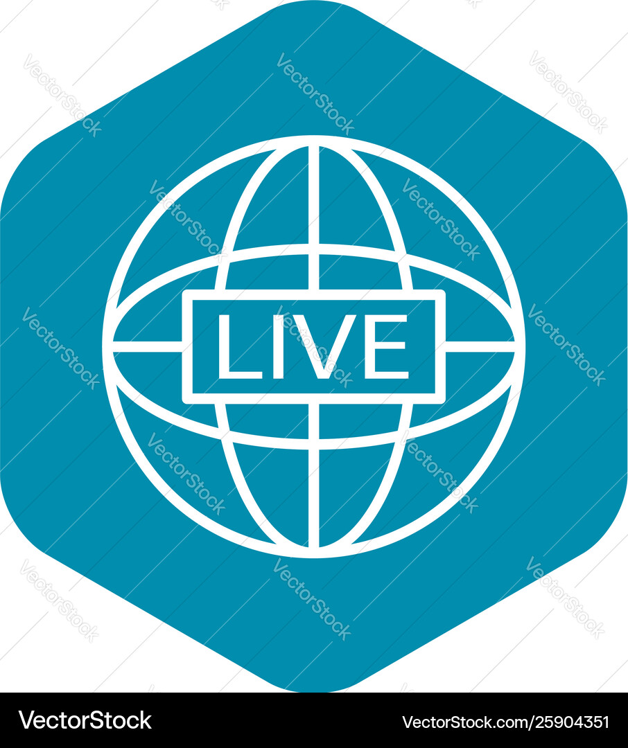 Global live video blog icon outline style Global live video blog icon outline style vector image