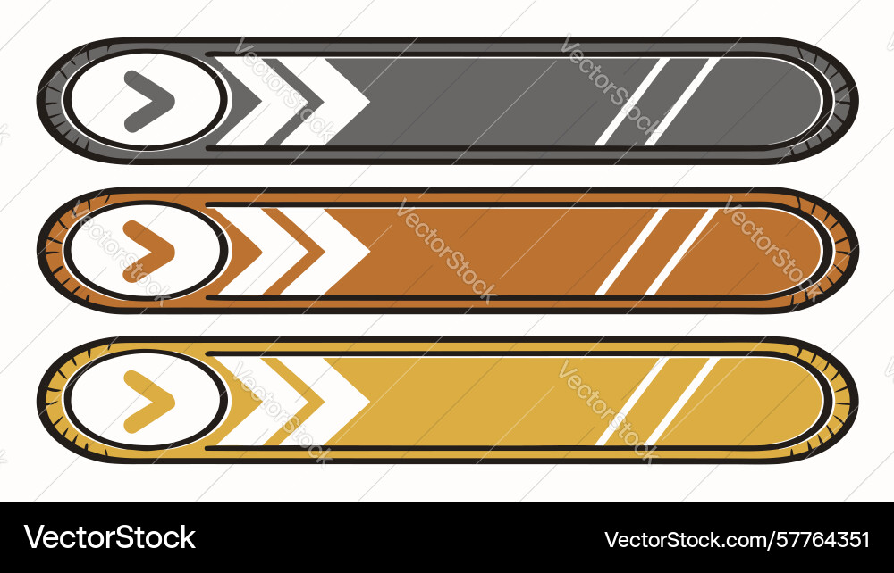 Gradient horizontal button set with arrows design vector image