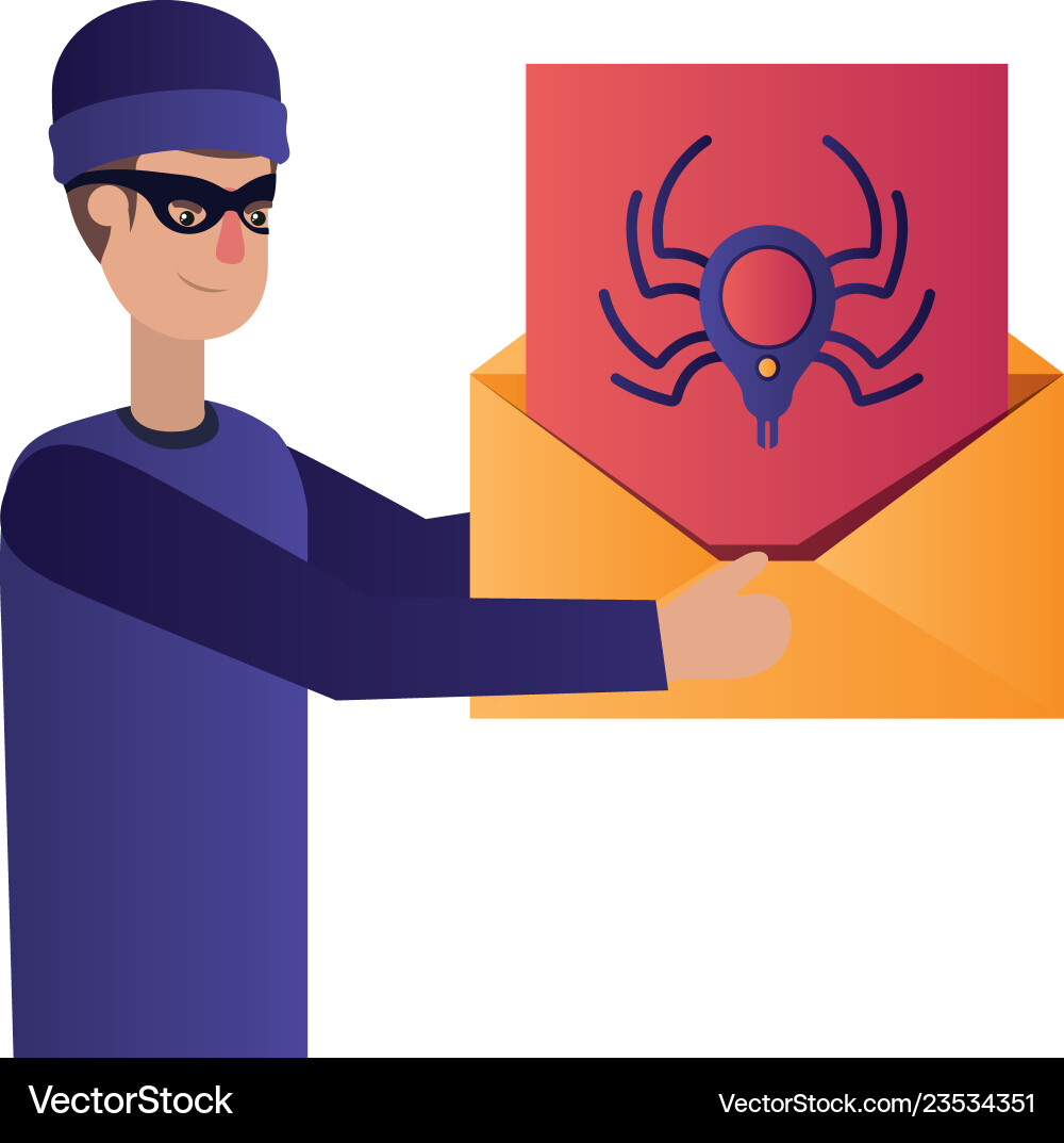 Hacker stealing information avatar character vector image
