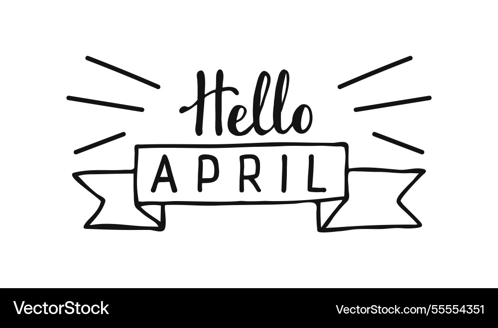 Hallo april schwarz Schriftzug Hand gezogen Phrasen Hallo april schwarz Schriftzug Hand gezogen Phrasen vektorbild
