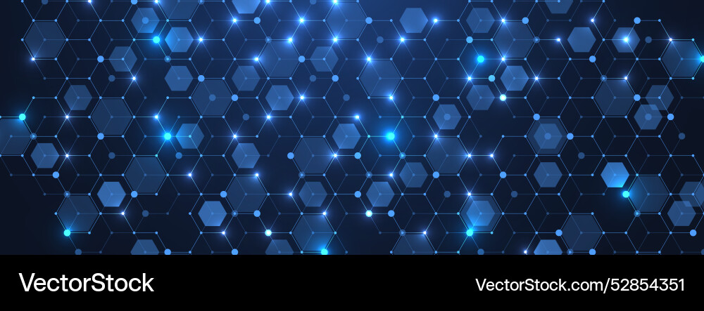 Hexagonal Digital Abstract Tech Background vector image