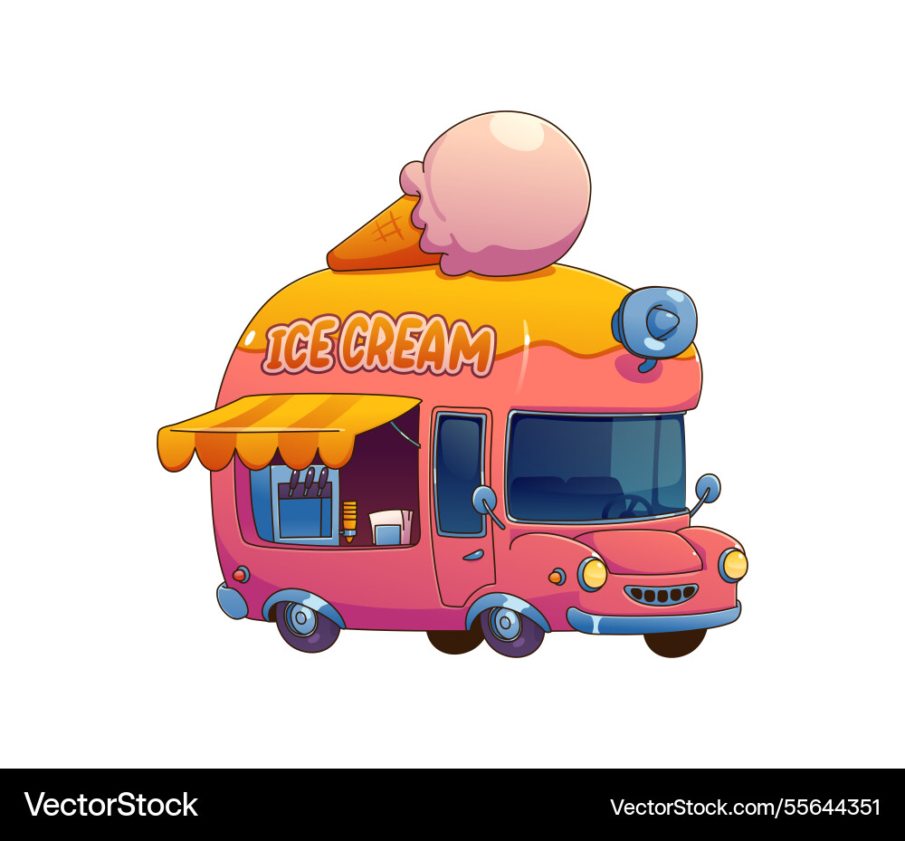 Ice cream food truck car festival street foodtruck Ice cream food truck car festival street foodtruck vector image