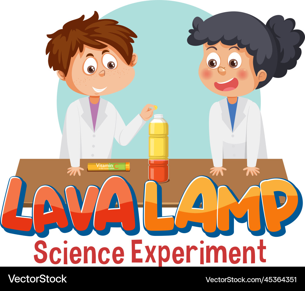 Lava lamp science experiment Lava lamp science experiment Vector Image