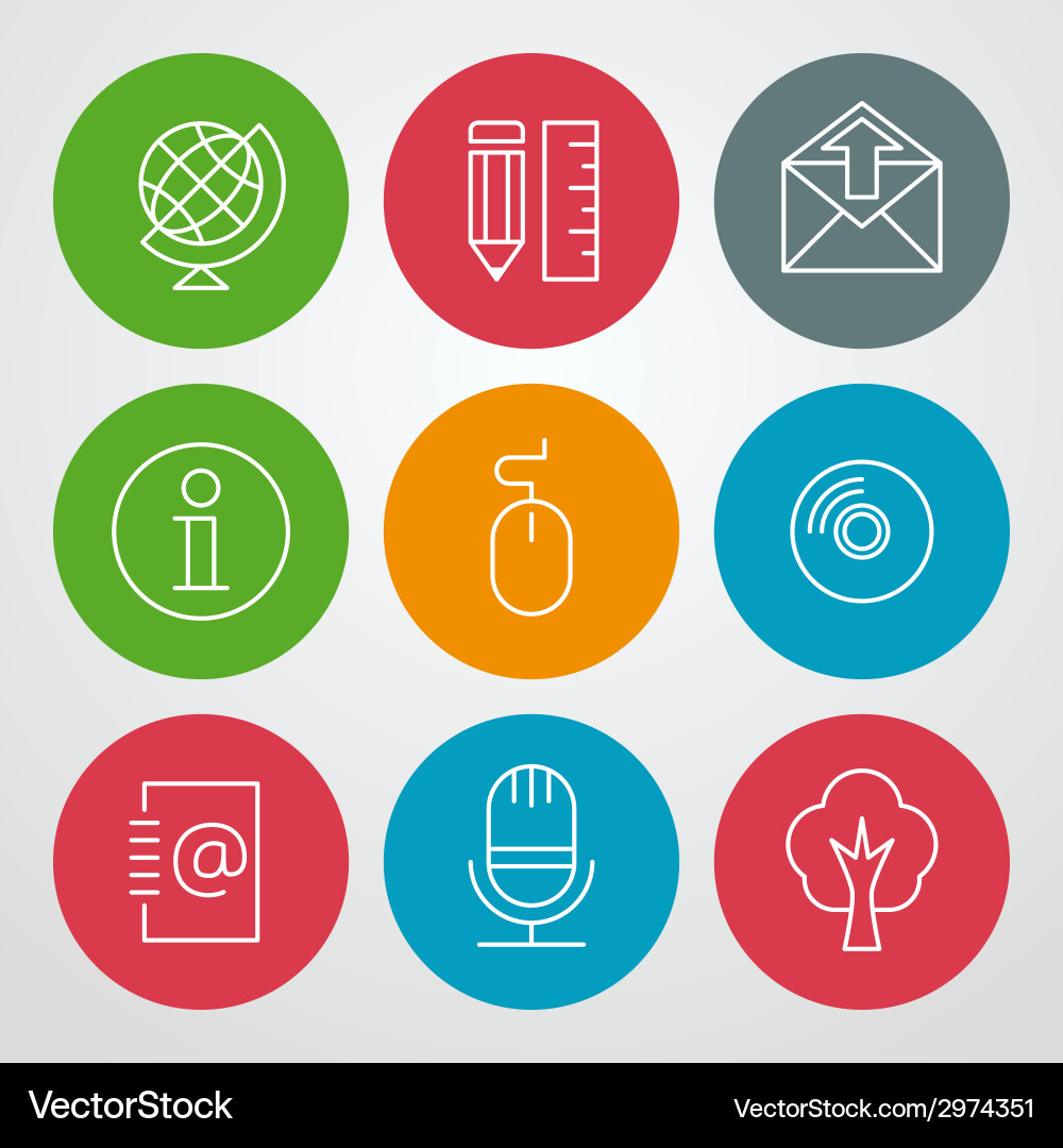 Line icons set for web site design and mobile apps vector image