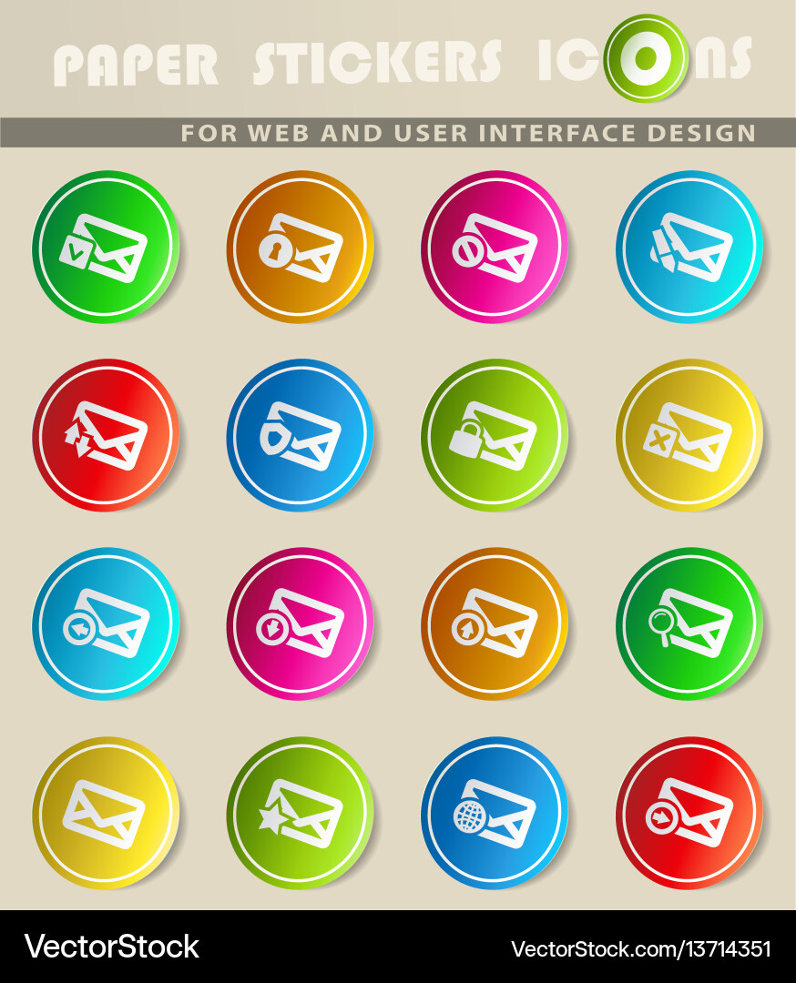 Mail and envelope icon set Vector Image