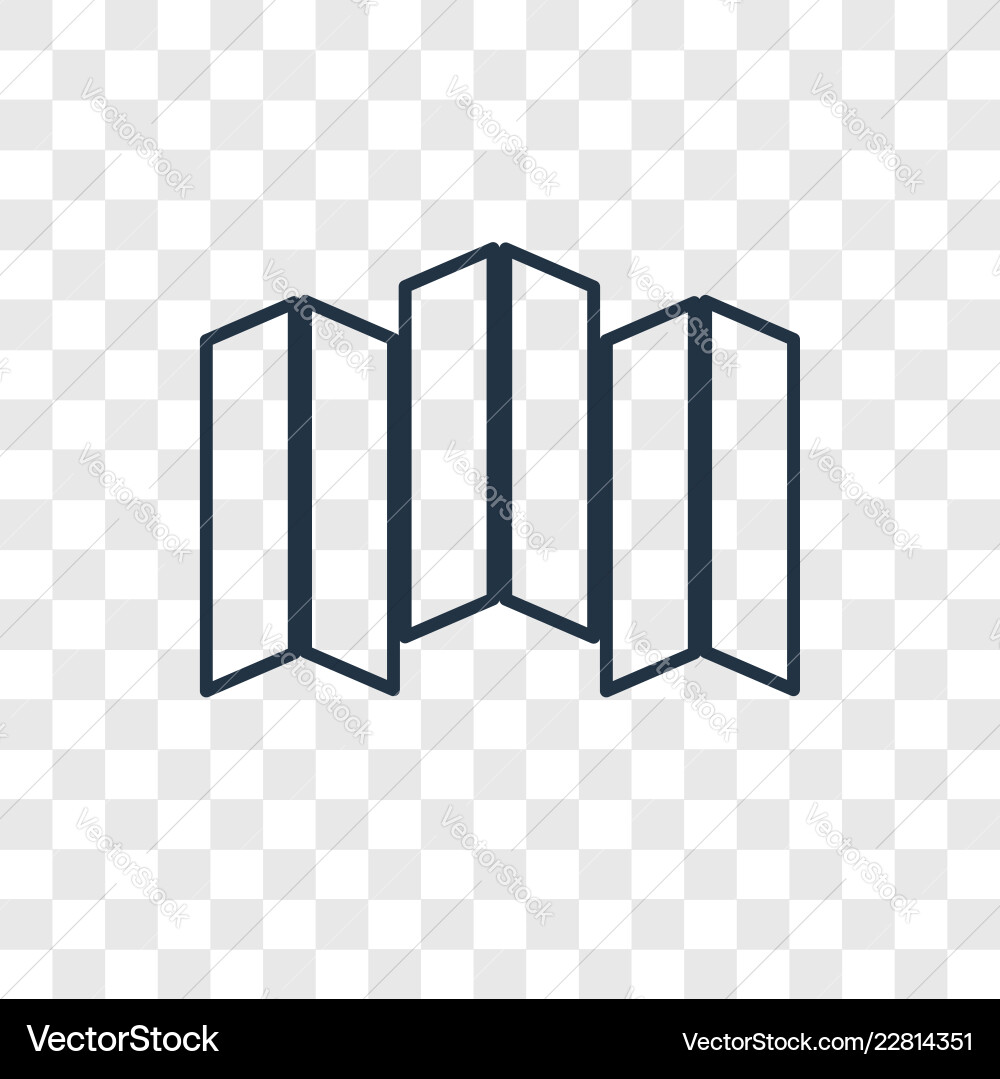 Map concept linear icon isolated on transparent Map concept linear icon isolated on transparent vector image