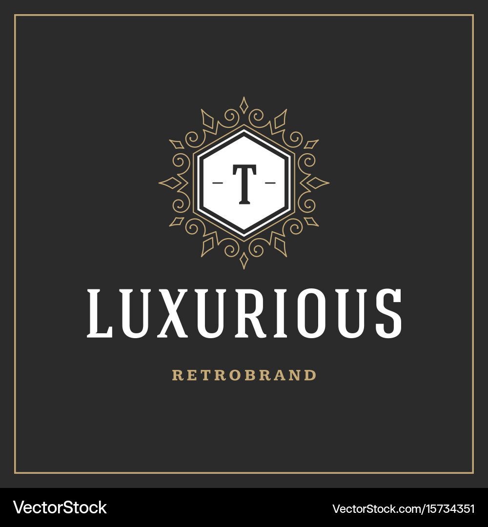 Ornament logo design template flourishes Vector Image