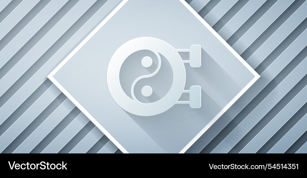 Paper cut yin yang symbol of harmony and balance Vector Image