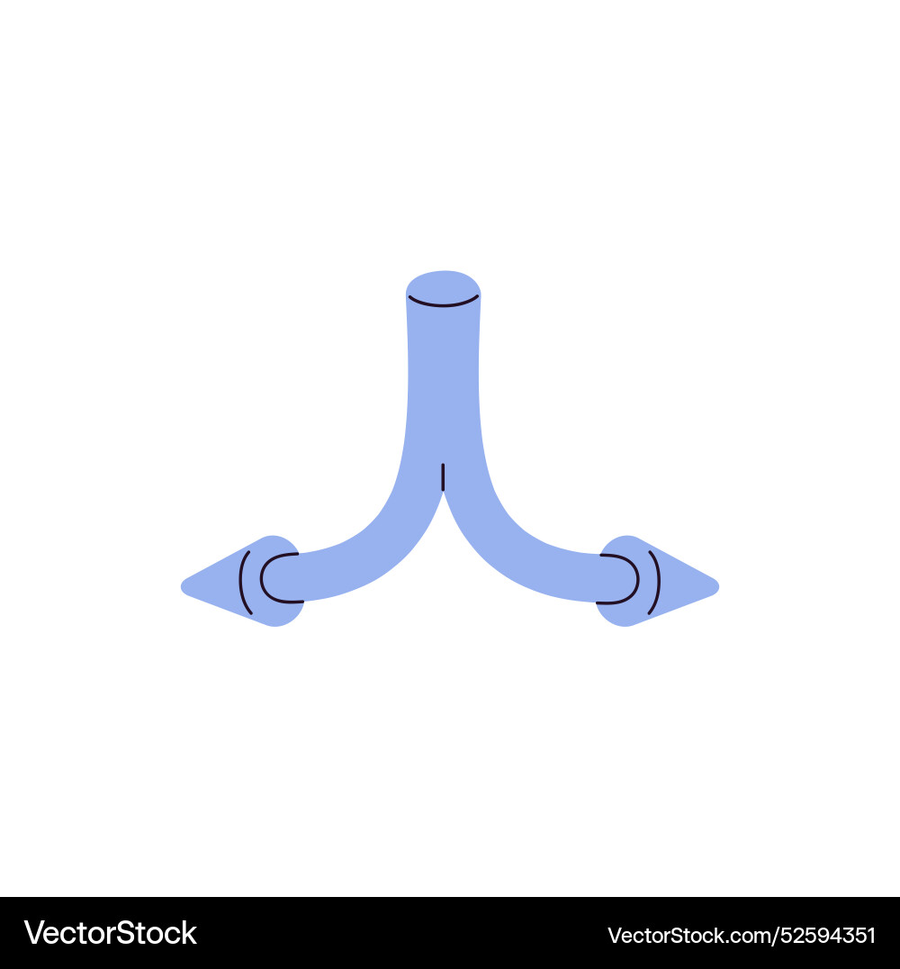 Pointer with two split arrows pointing direction Pointer with two split arrows pointing direction vector image