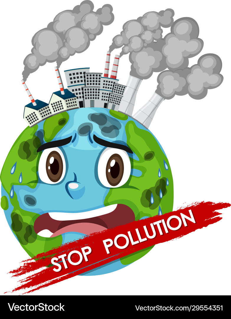 Poster Design für Stop Verschmutzung mit Weltschreien Poster Design für Stop Verschmutzung mit Weltschreien vektorbild